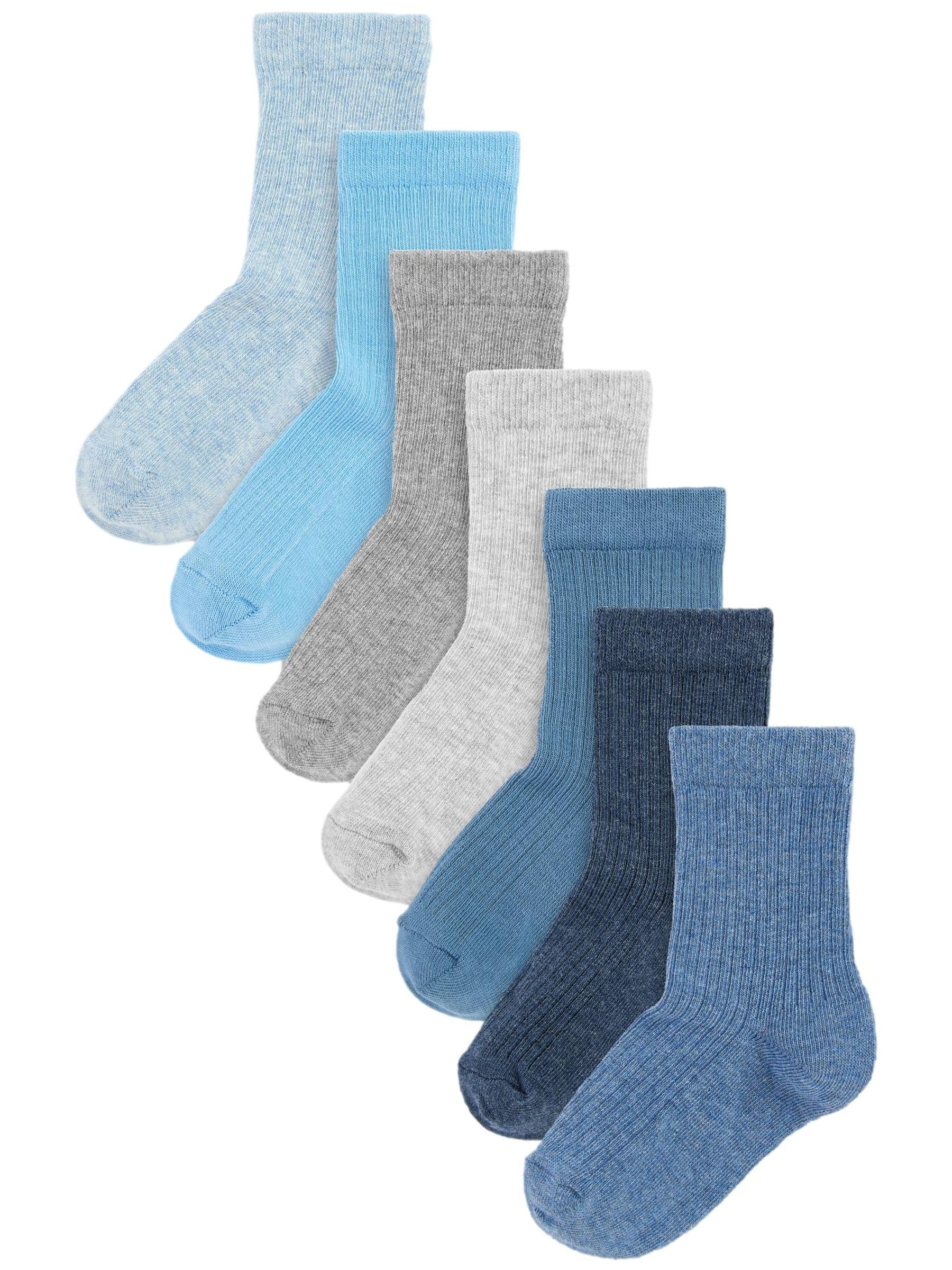 NEXT Jungen Feinrippsocken mit hohem Baumwollanteil, 7er-Pack