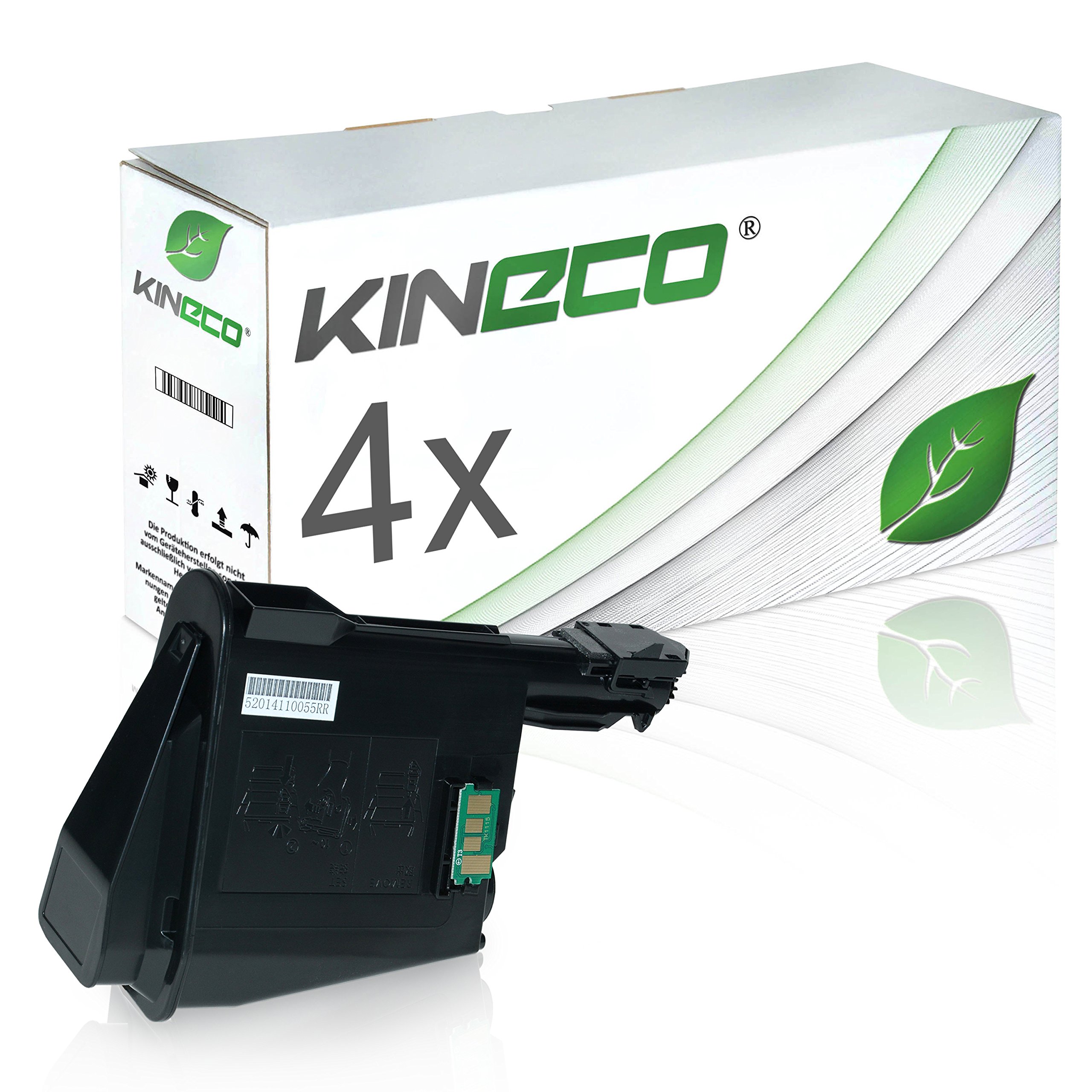 Kineco 4 Toner kompatibel mit Kyocera TK1115 für Kyocera Ecosys FS-1041, Ecosys FS-1220MFP, Ecosys FS-1320MFP - 1T02M50NL0 - Schwarz je 1.600 Seiten