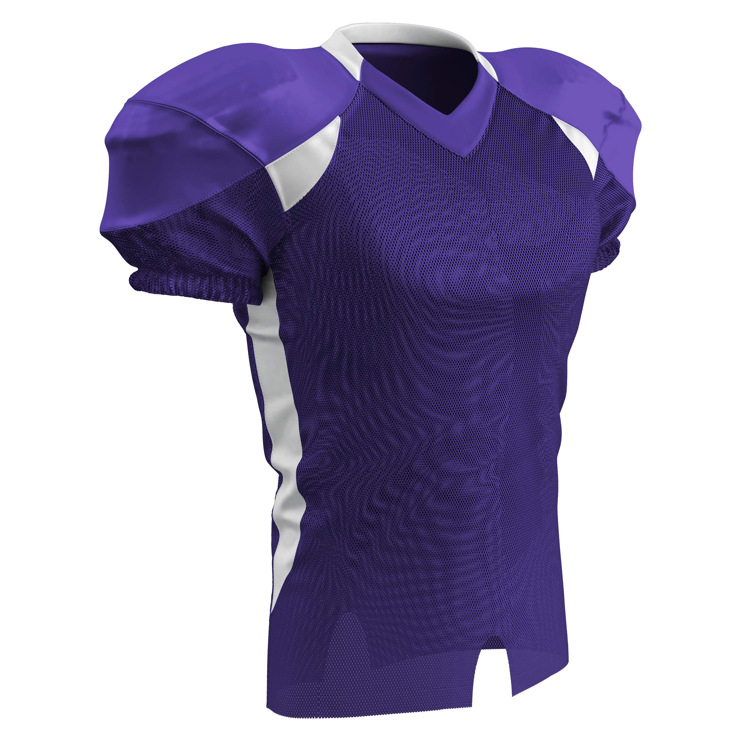 CHAMPROBoys' Huddle Stretch Polyester Dazzle Youth Football Game Jersey, Purple, White, Medium