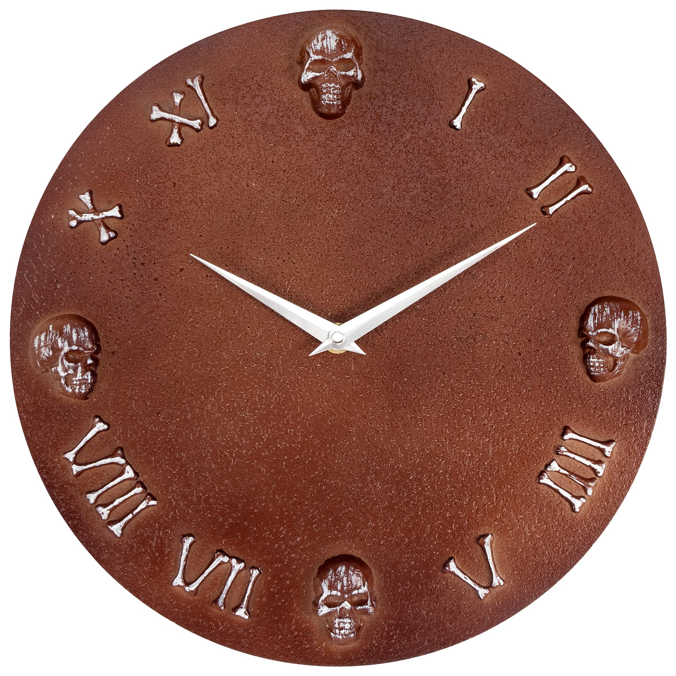 Lumuasky Skull Wall Clock, 12 inch Silent Non-Ticking Battery Operated Retro Vintage Decor Clock for Living Room Kitchen Home Office