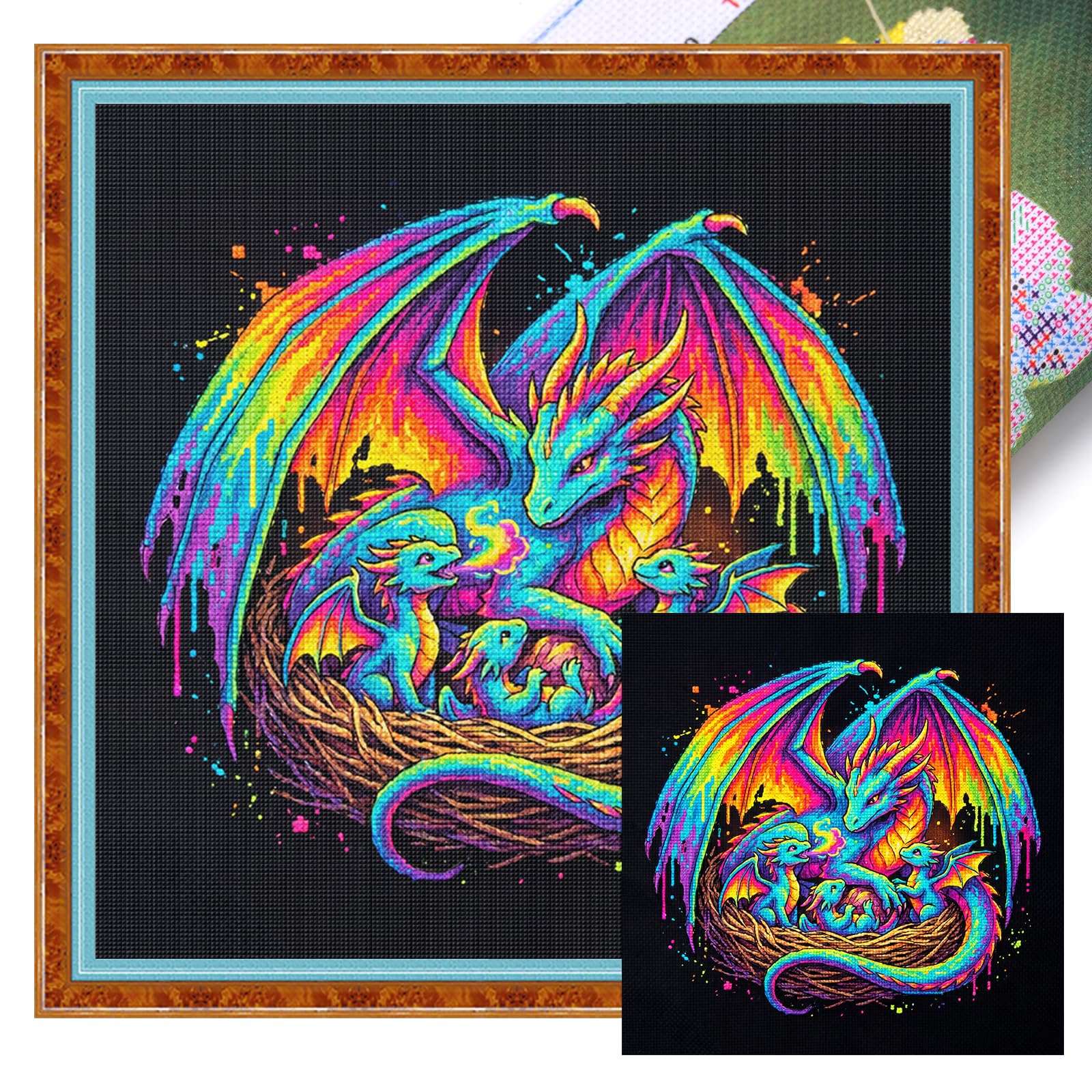 Kexpery Complete 14CT Cross Stitch Embroidery Kit for Beginners 30x30cm Ideal for Home Decor and Creative Activities