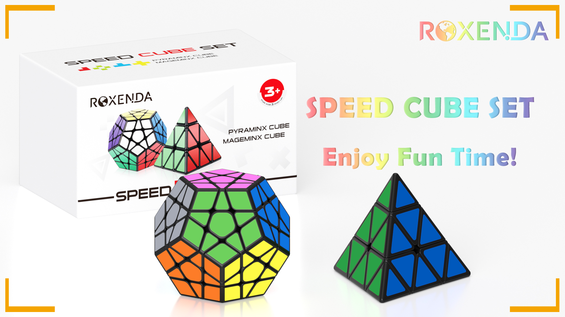 Roxenda Speed Cubes, [paquete De 5] Speed Cube Set - 2x2x2 3x3x3 Megaminx Skew Pyramid Cube Smooth Magic Cubes Collection Puzzle Boxes Toy