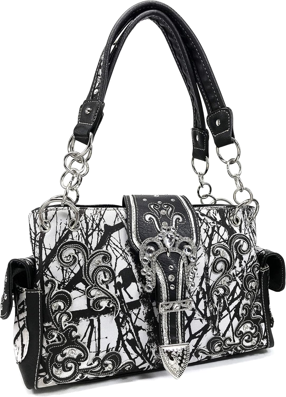 Zelris Camouflage Shine Glow Buckle Women Conceal Carry Handbag with Wallet Set - Image 3