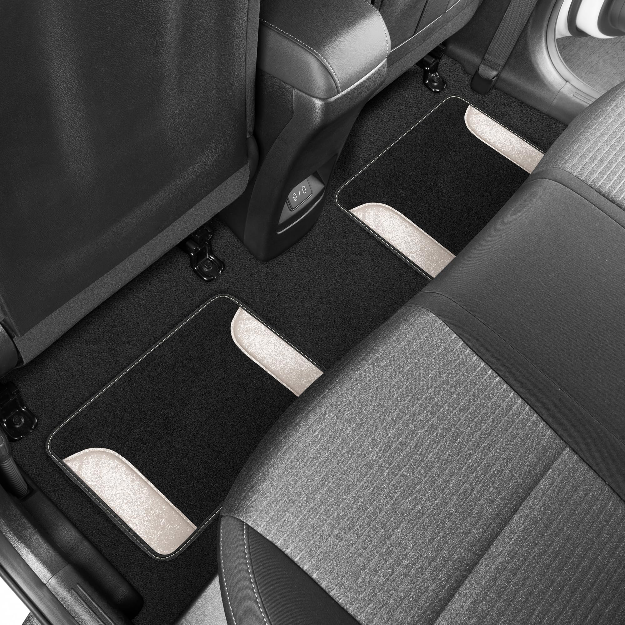 Carbella Glitter Bling Car Mats 4-Piece Set Two-Tone Shiny Carpet Car Floor Mats Stain-Resistant Floor Mats for Cars — view 6