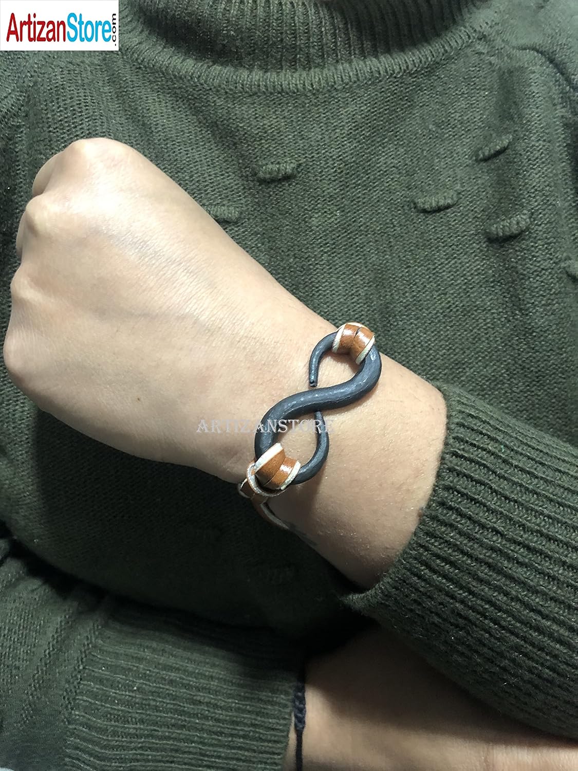 ARTIZANSTORE Iron Infinity Bracelet | Unisex Mens Womens Jewellery | Handmade Iron Jewelry | Vintage Charm | Ideal Iron Gift - Image 2