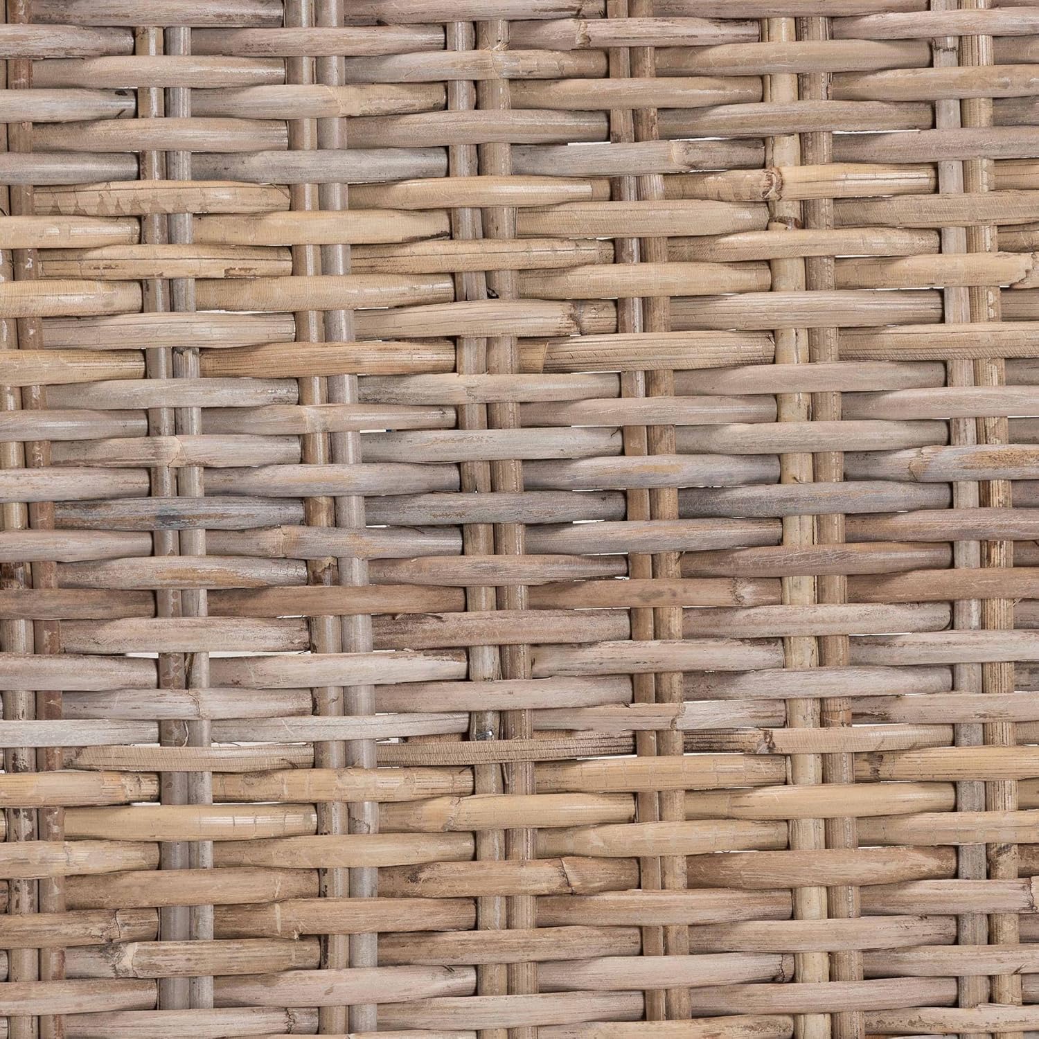 bali & pari Hayate Natural Rattan Ottoman Footstool, Kubu Grey