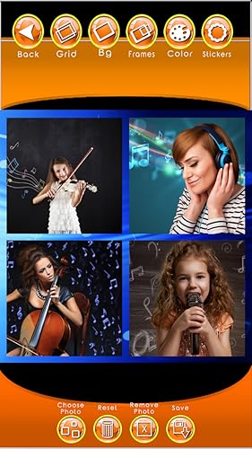 Colagem de notas de música