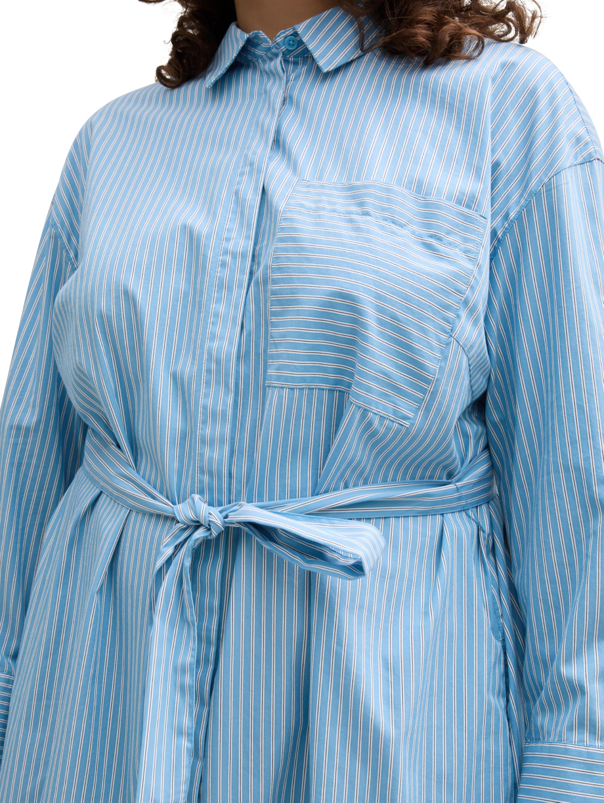 TOM TAILOR Plussize sukienka damska, 30198 - Blue White Thin Stripe, 46