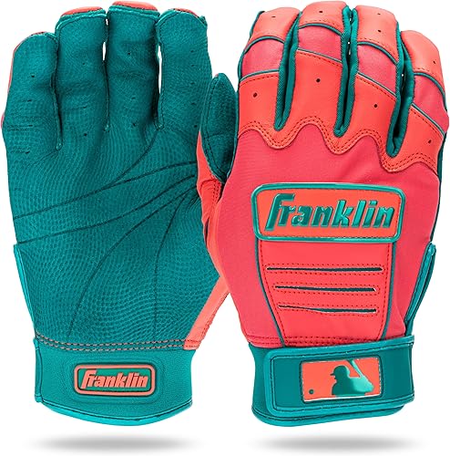 Franklin Sports MLB - Guantes de bateo de béisbol CFX Pro para adultos y jóvenes, béisbol + sóftbol, varios tamaños + colores cerceta