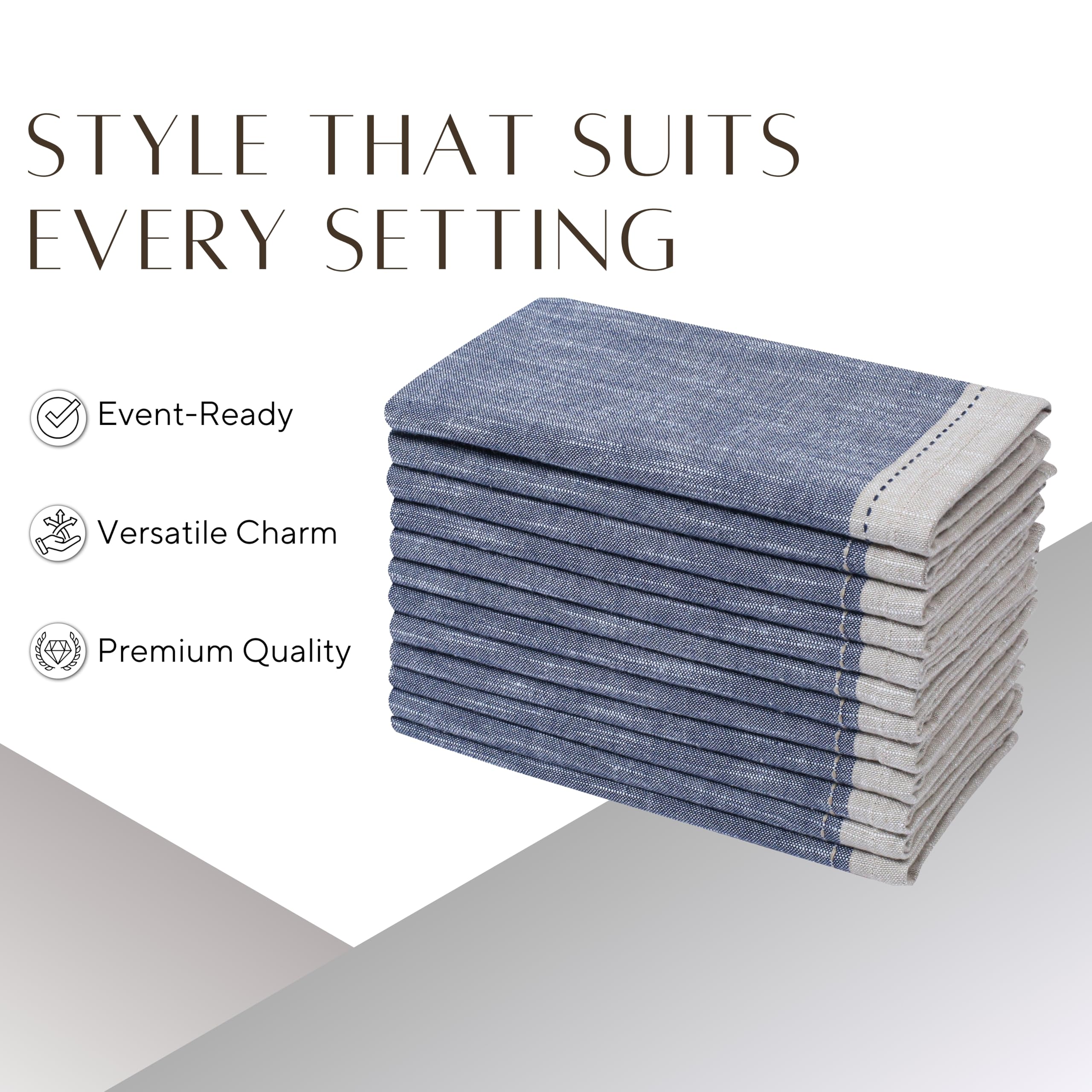 Palisa Lot De 12 Serviettes De Table Réutilisables En Coton Avec Détails Ajourés Et Coins En Onglet (45,7 X 45,7 Cm), Rose