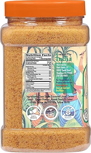 Miniatura 120 de Rani Masala Gur (Jaggery) Azúcar de caña sin refinar indio sin refinar, 17.5 oz (1.1 libras) tarro de PET de 17.64 oz ~ Apto para gluten Vegano