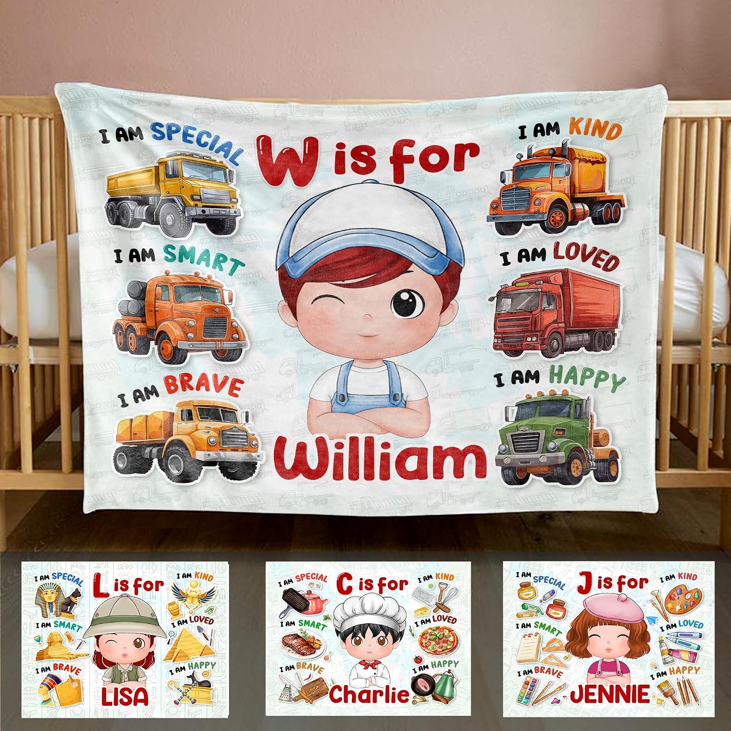 Gossby Personalized Kid Baby Blanket - Custom Little Girl Gifts for Christmas, Birthday, Back to School - Your Dream Job Custom Fleece Blankets for Daughter - Mom Gifts for Girls - Girl - Scientist