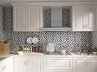 Vista 2 de KASARO Azulejos de protección contra salpicaduras para pared de cocina, mosaico, autoadhesivo, duradero, material polimérico, azulejos de metal, 10
