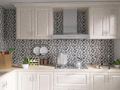 Miniatura 2 de KASARO Azulejos de protección contra salpicaduras para pared de cocina, mosaico, autoadhesivo, duradero, material polimérico, azulejos de metal, 10