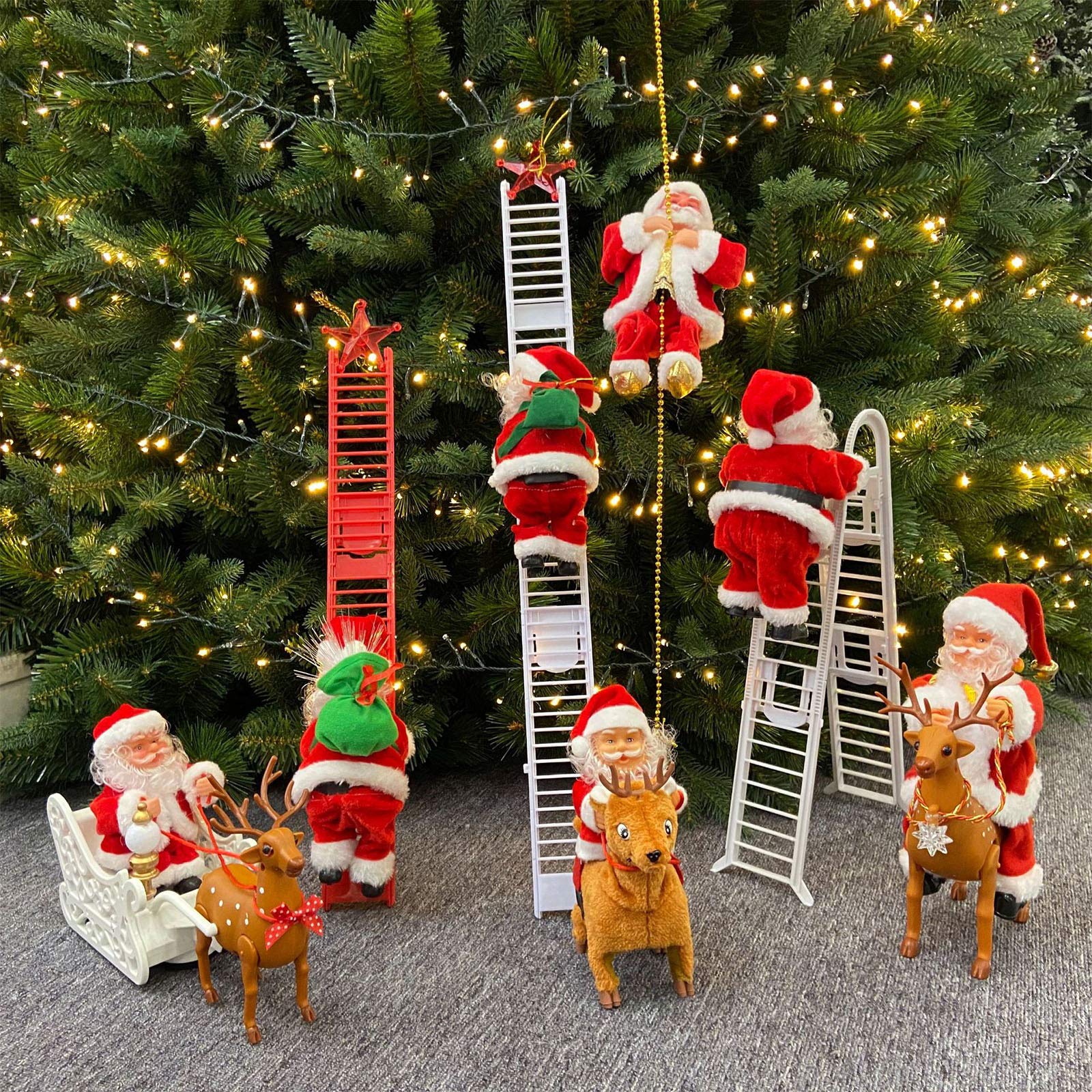 Mllepjdh Elektrische Automatische Leiter Kletternder Weihnachtsmann Kreative Kinder Weihnachten Urlaub Puppen Ornament Geschenke