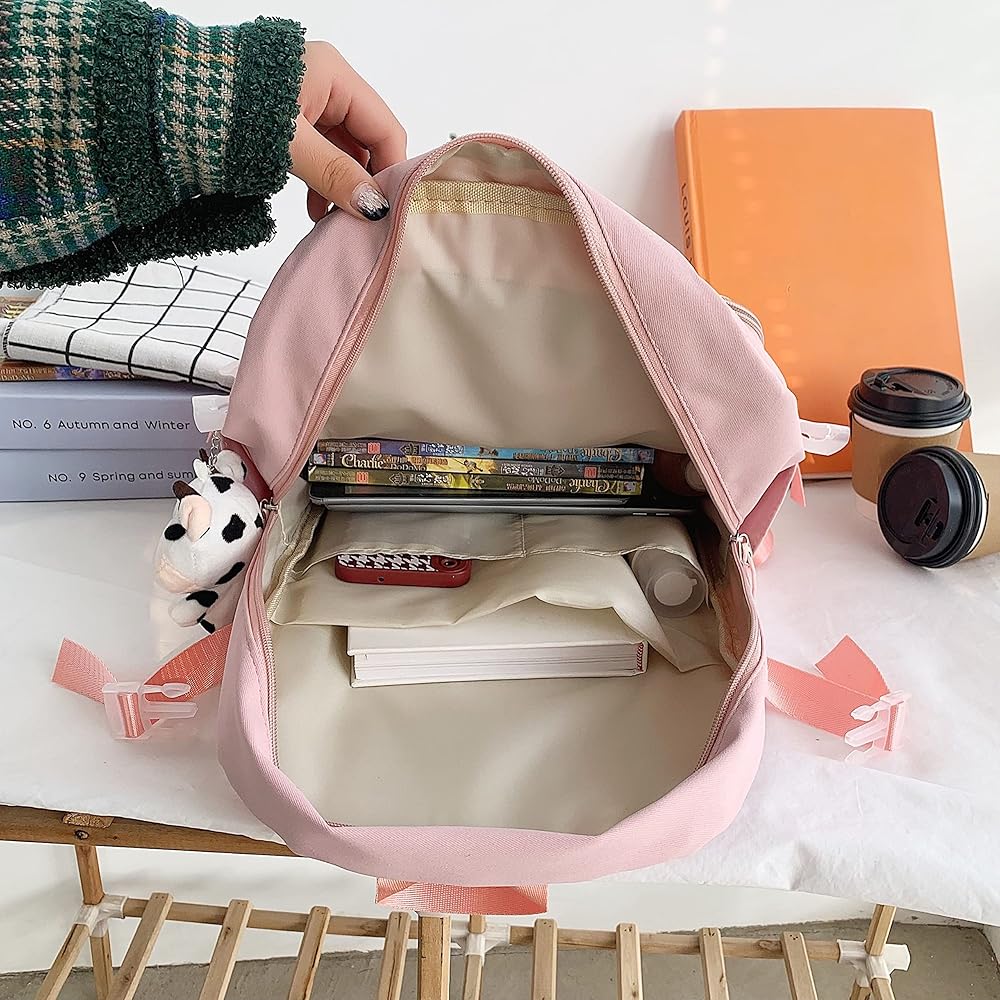 Aazon.co | Kawaii Backpack With 18Pcs Accessories Anie Cartoon Anti-Theft Travel Aesthetic