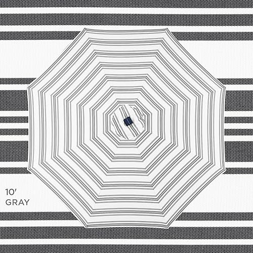 Vista 240 de Best Choice Products - Sombrilla solar de 7.5 pies para exteriores, patio, mesa, mercado, terraza, piscina con inclinación, manivela, luces LED