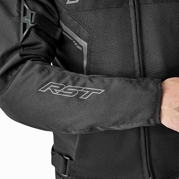RST S1 D3O MESH Motorcycle Jacket Reinforced Construction, CE Certified Armor, Road/Adventure Use (Black, 2X-Large)