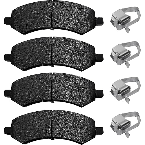 Front Brake Pads Set Compatible with Chrysler Aspen, Dodge Dakota Durango Ram 1500, Mitsubishi Raider, Ram 1500 Classic Automotive Replacement Brake Pads Semi-Metallic D1084
