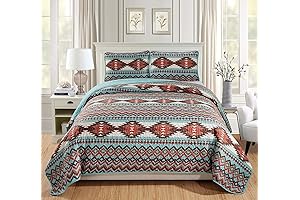Rugs 4 Less Western Quilts Queen Size | Utah Southwestern Turquoise Full/Queen Quilt
