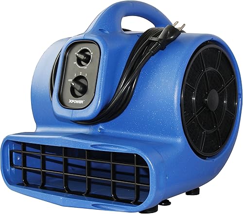 Miniatura 98 de XPOWER P-630HC Pro 1/2 HP 2800 CFM Movimiento de aire centrífugo, secadora de alfombras, ventilador de piso, soplador, mango telescópico y ruedas