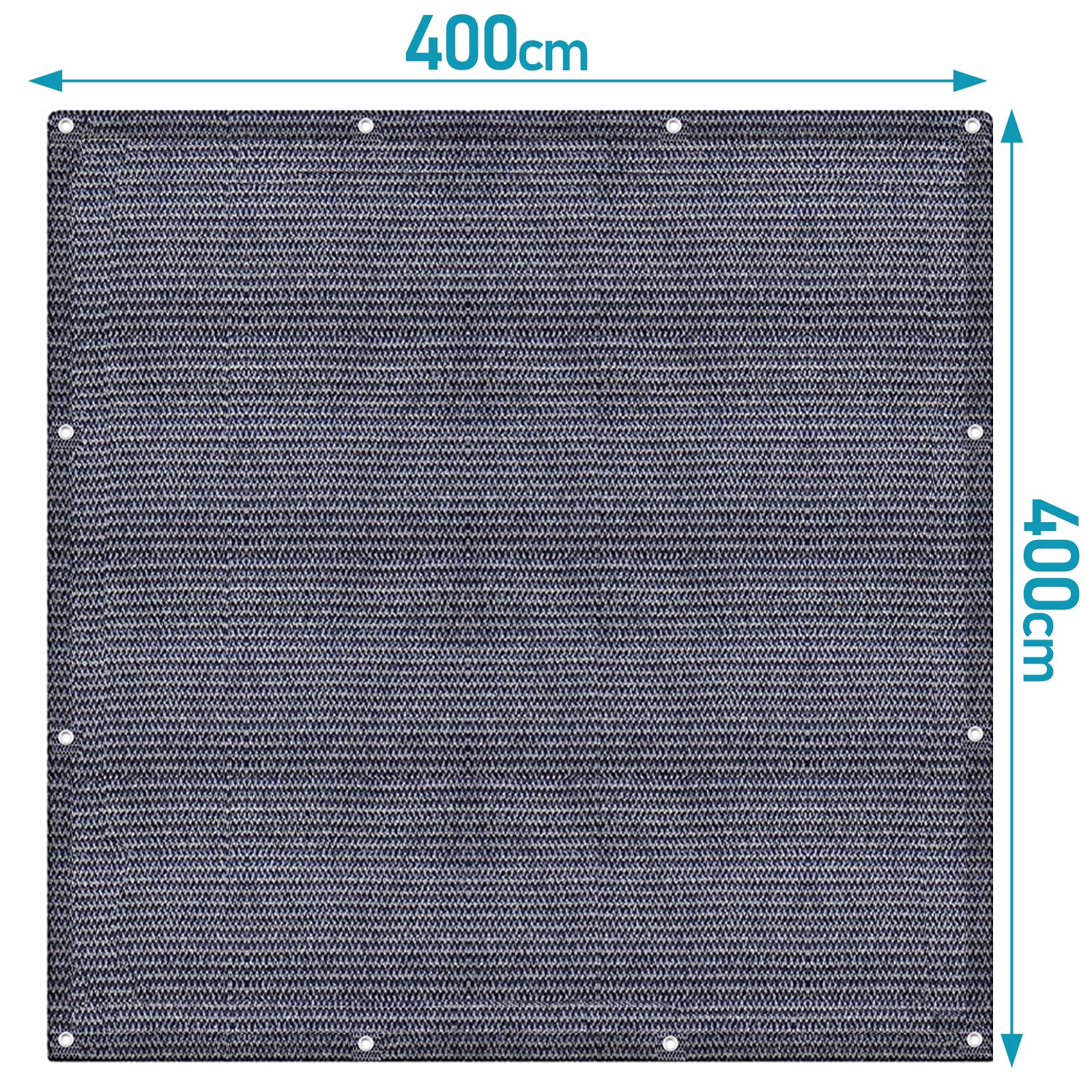 Vorzeltteppich 4 x 4 m Outdoor Camping Teppich Zeltteppich mit 12 Löchern, 13 Heringe und Tragetasche HDPE Zeltunterlage Atmungsaktiv Campingteppich rutschfest Campingmatte Grau Blau