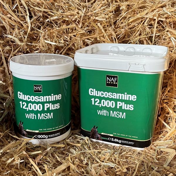 NAF Glucosamine 12,000 Plus with MSM – 900g Joint Support Supplement for Horses – High-Strength Glucosamine Sulphate & MSM – Supports Mobility, Flexibility & Connective Tissue Health - 4