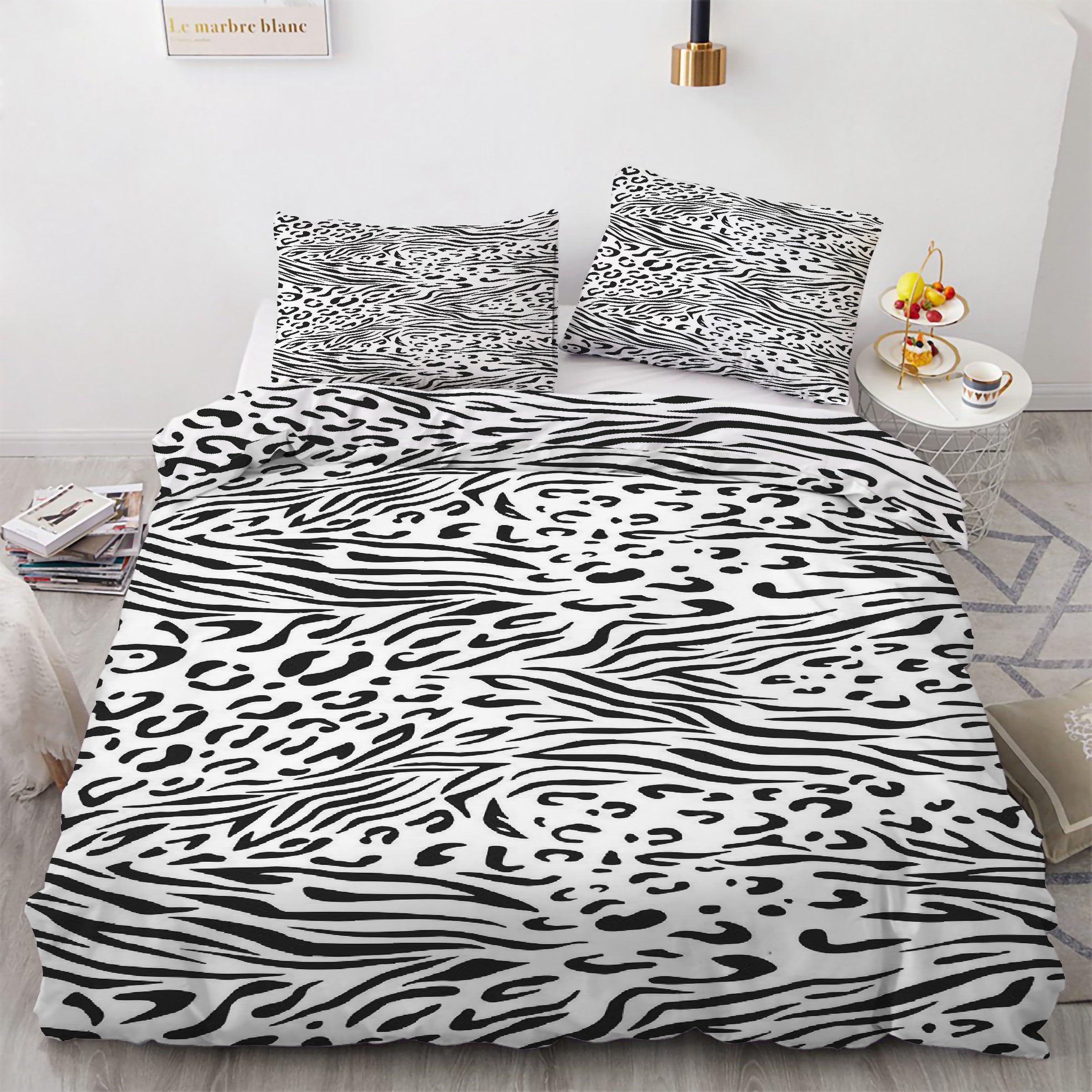 Housse de couette en microfibre douce 200x200 avec fermeture éclair zip