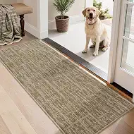 Dirt Trapper Door Mat Non-Slip Washable Entryway Rug,20"x48" Taupe | Low Profile, Stain Resistant Entry Mat, Pet Friendly Dog Doormat Indoor Entrance for Front Back Door Wet Shoes