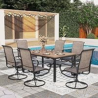 Vista 11 de PHI VILLA Juego de comedor de patio de 5 piezas con 4 sillas de comedor giratorias para exteriores y 1 mesa de comedor redonda grande, silla de tela