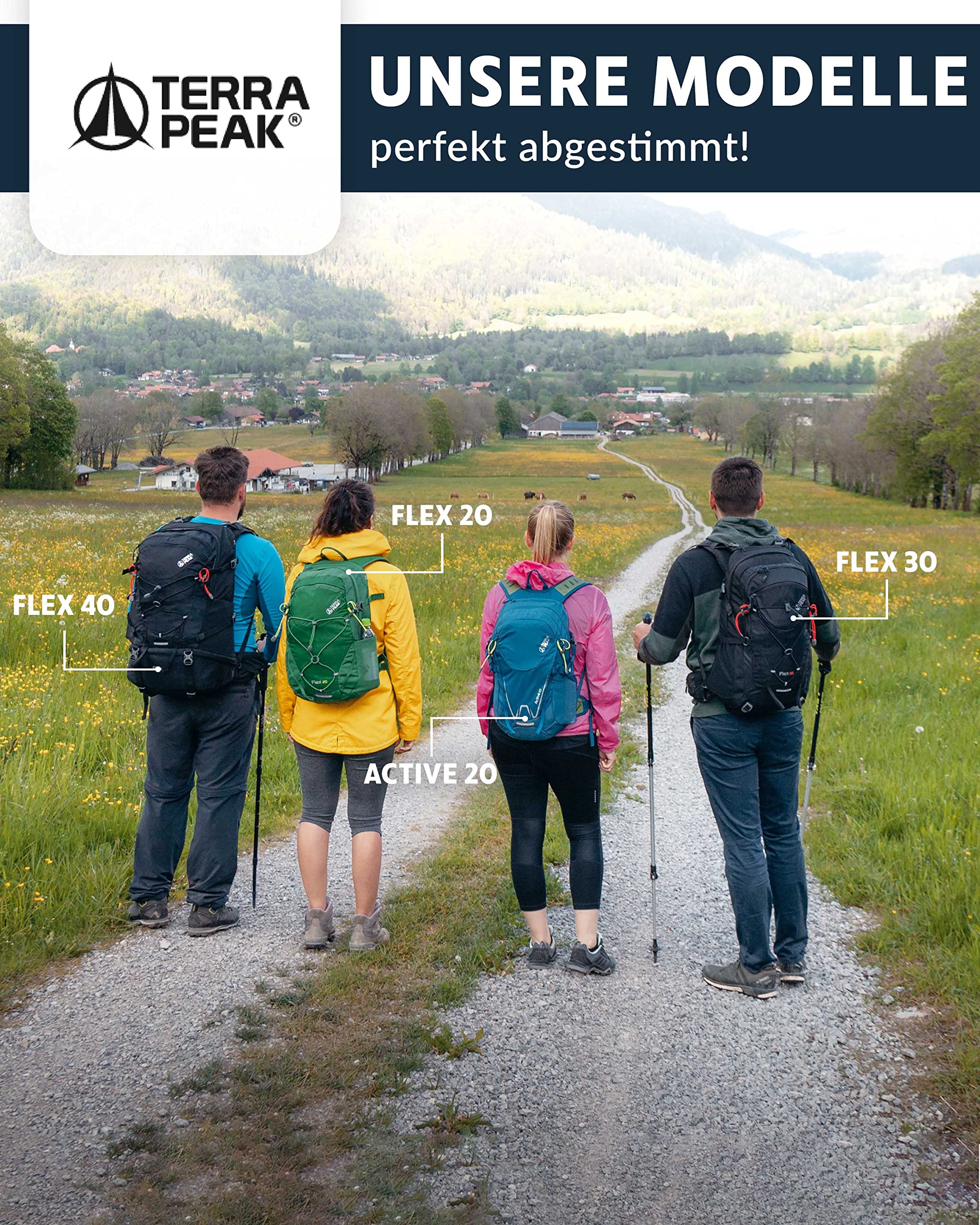 Terra Peak® Premium Wanderrucksack 20L (ACTIVE 20) Damen & Herren klein - Trekkingrucksack ergonomisch mit Rückenbelüftung, Regenschutz & Trinksystemhalterung - Rucksack aus 3D Air Mesh & Hüftgurt