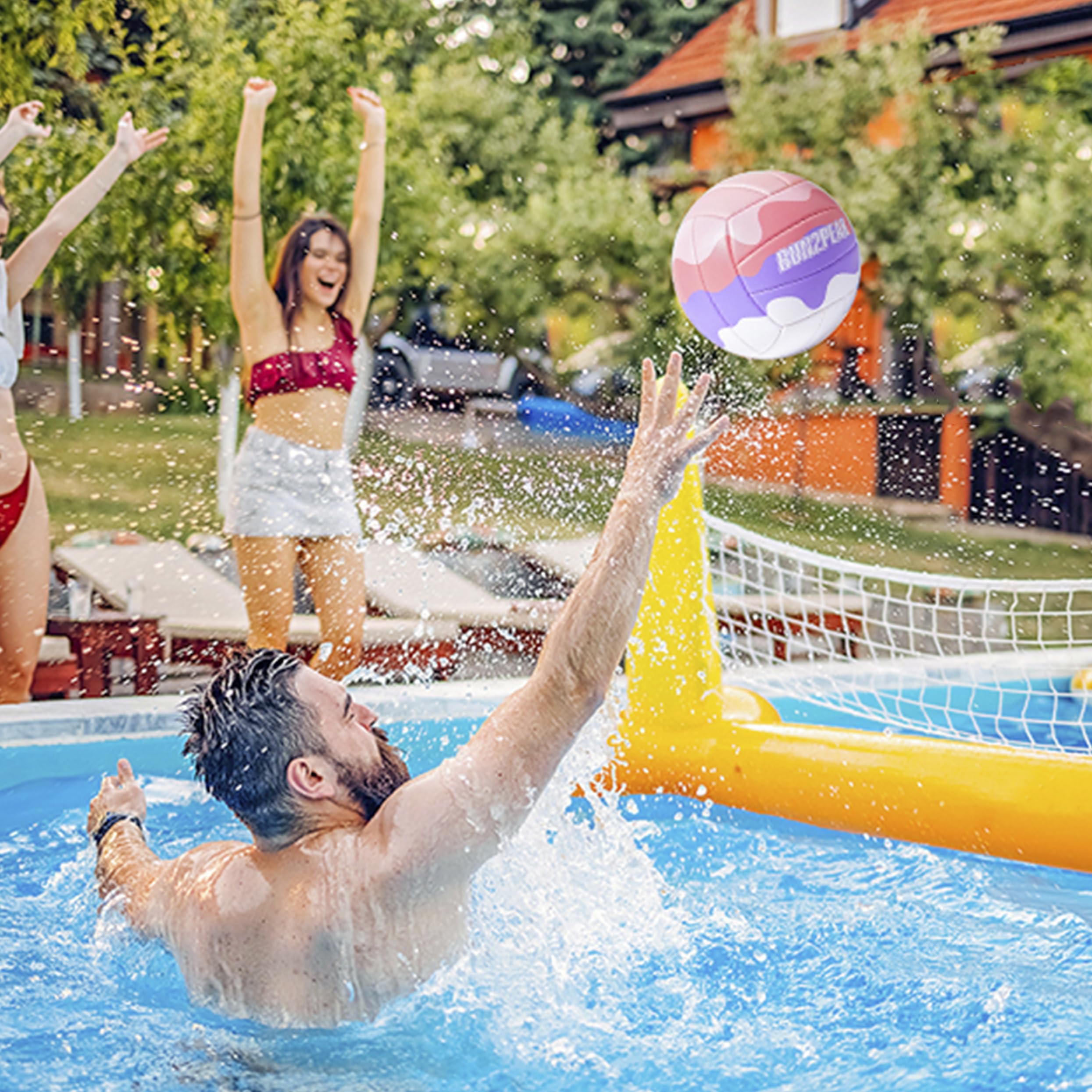 RUN2PEAK Ballon de volley-ball doux au toucher pour adolescentes, filles, enfants, jeunes équipes, débutants, ballons de volleyball durables pour extérieur, intérieur, plage, piscine, jeu d'eau