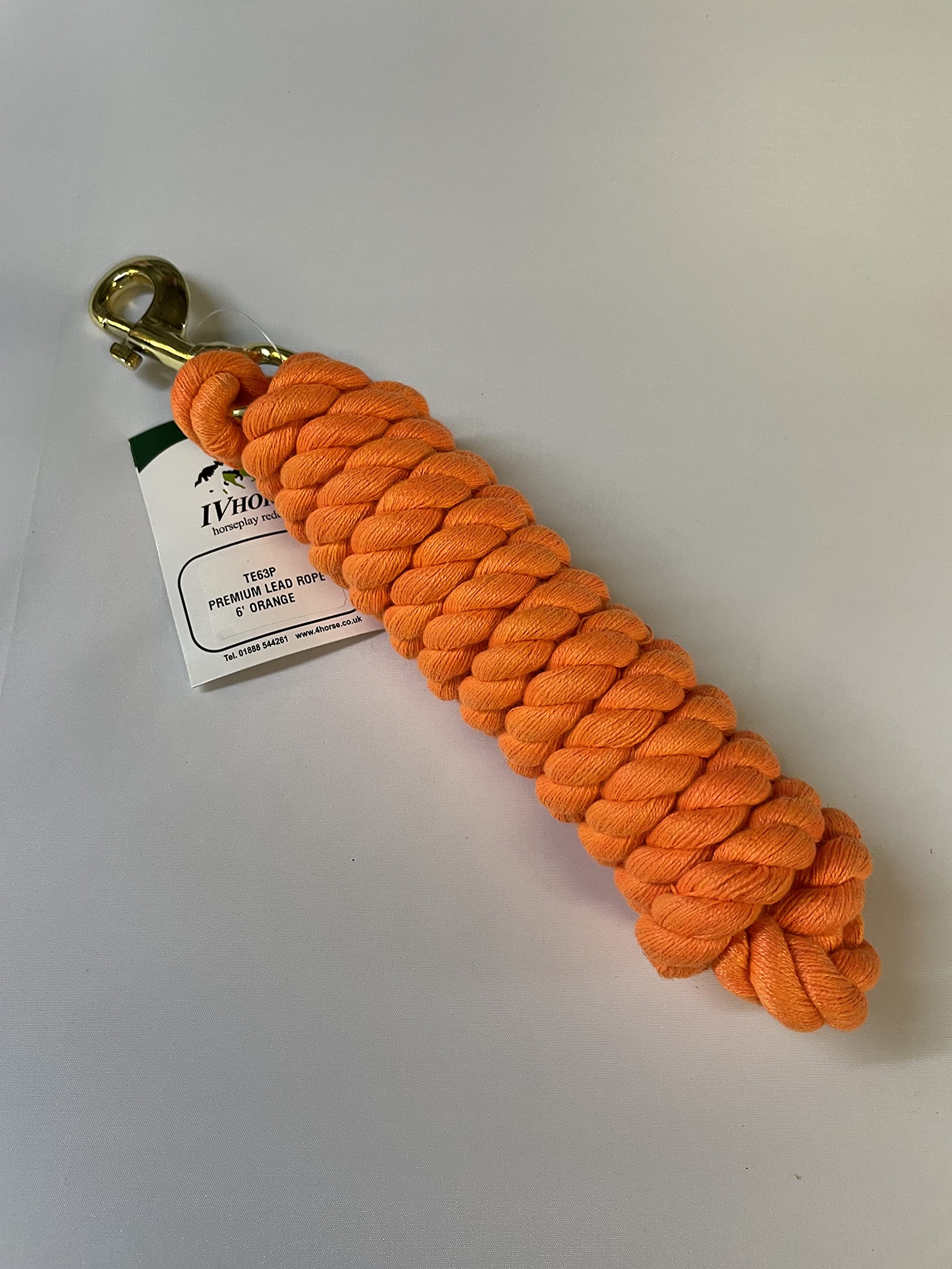 IV Horse 6' Plain Acrylic Leadrope (Orange)