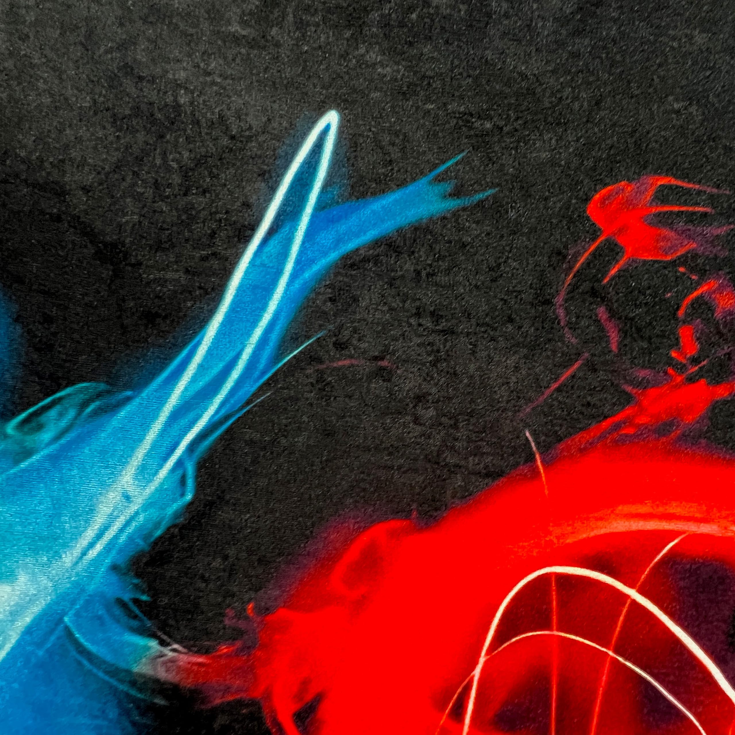 CARPETIA Gamingteppich Rund Neon-Symbole Schwarz Mehrfarbig Ø 160 cm | Samtig weich, rutschfest, bei 30 °C waschbar, pflegeleicht und schmutzabweisend, Neon-Symbole für Gaming- & Jugendzimmer