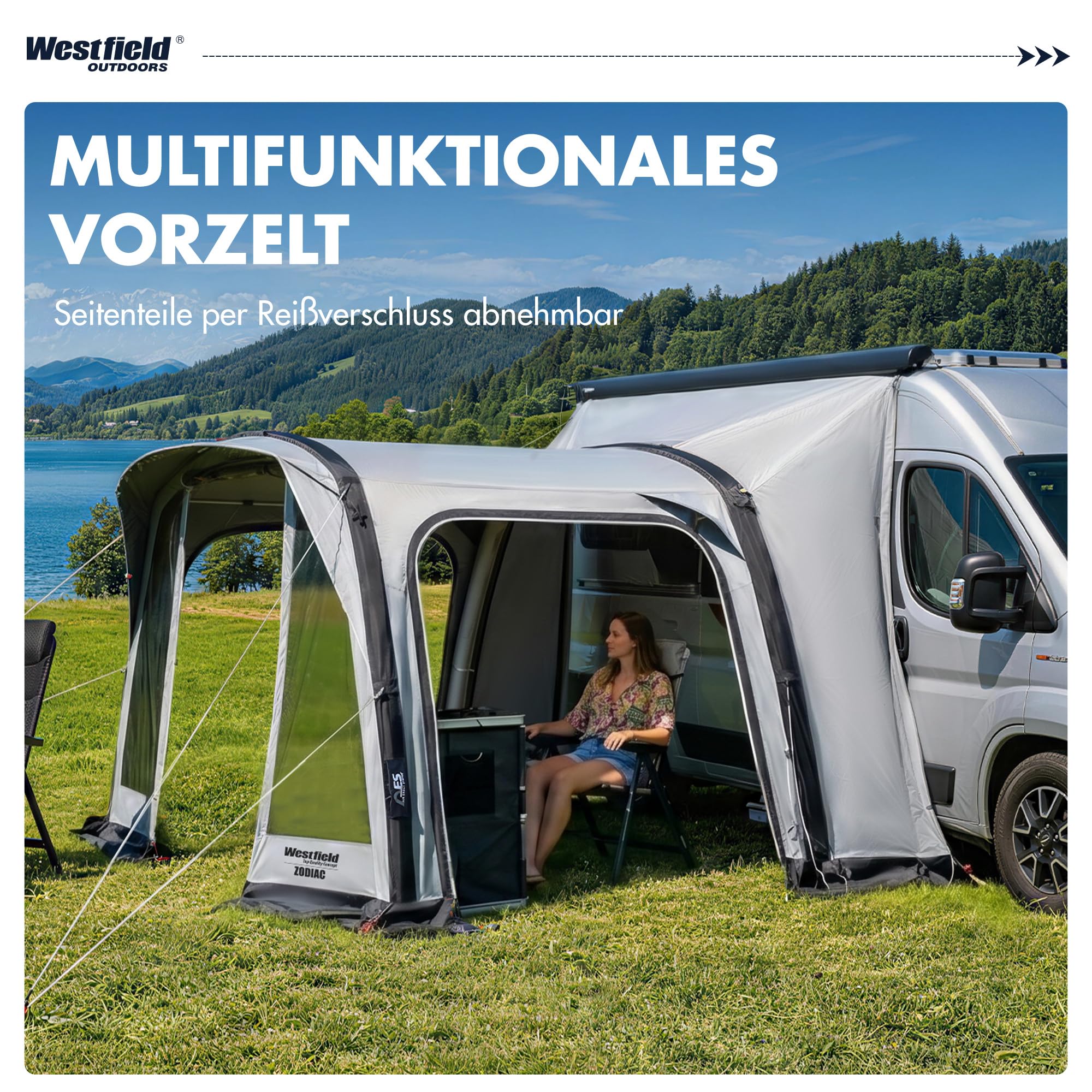 Westfield Outdoors Zodiac, Aufblasbares Vorzelt, Autozelt Busvorzelt mit Drive-Away-Funktion, 3000 mm Wasserdicht, UV- & windfest