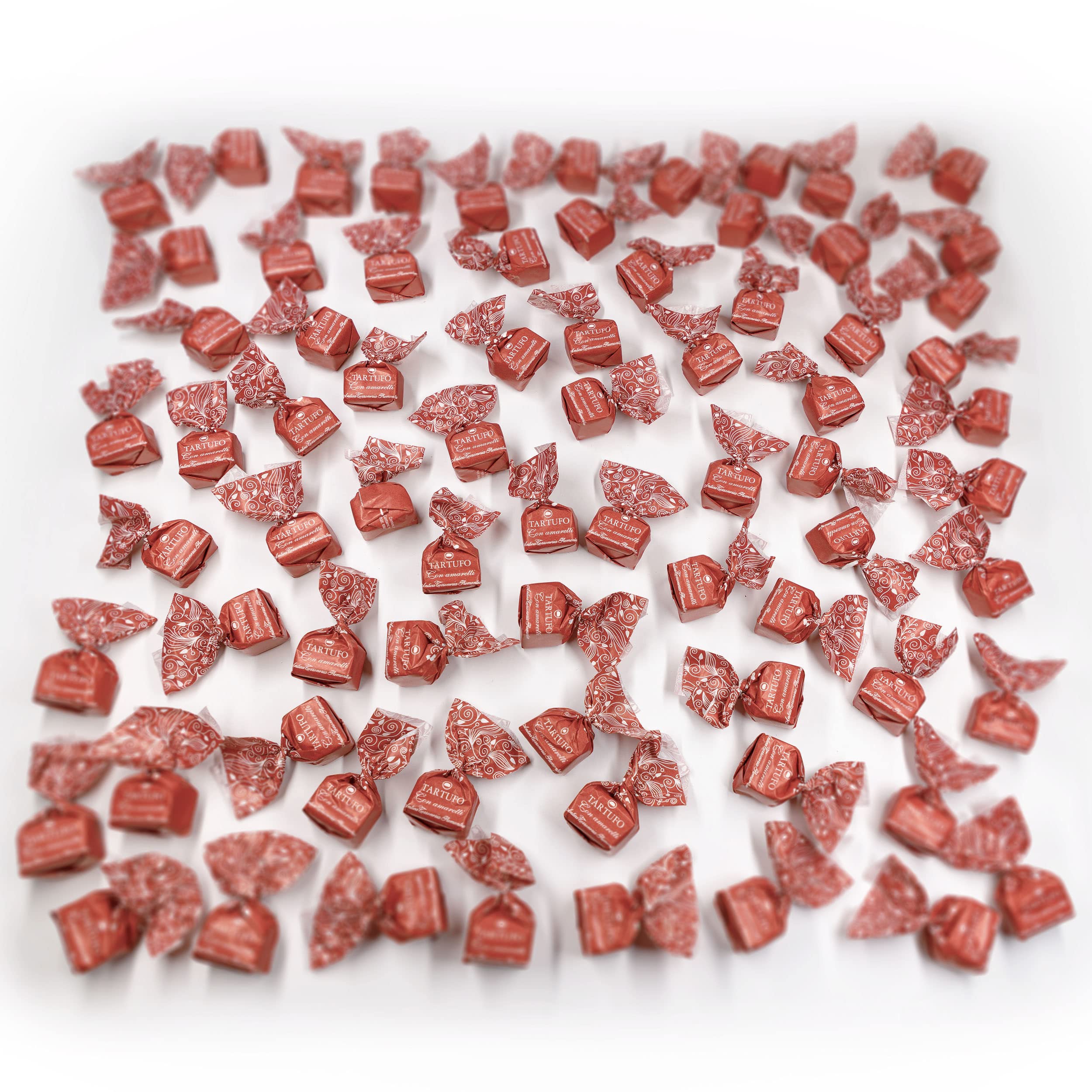GUSTONE. Tartufi Dolci con Amaretti 70 Stück je 14g Antica Torroneria 1kg | IGP-geschützte Herkunft, Trüffel-Praline Amarettini Vollmilch-Schokolade Piemont Haselnüssen, Schokoladentrüffel, 32% Kakao