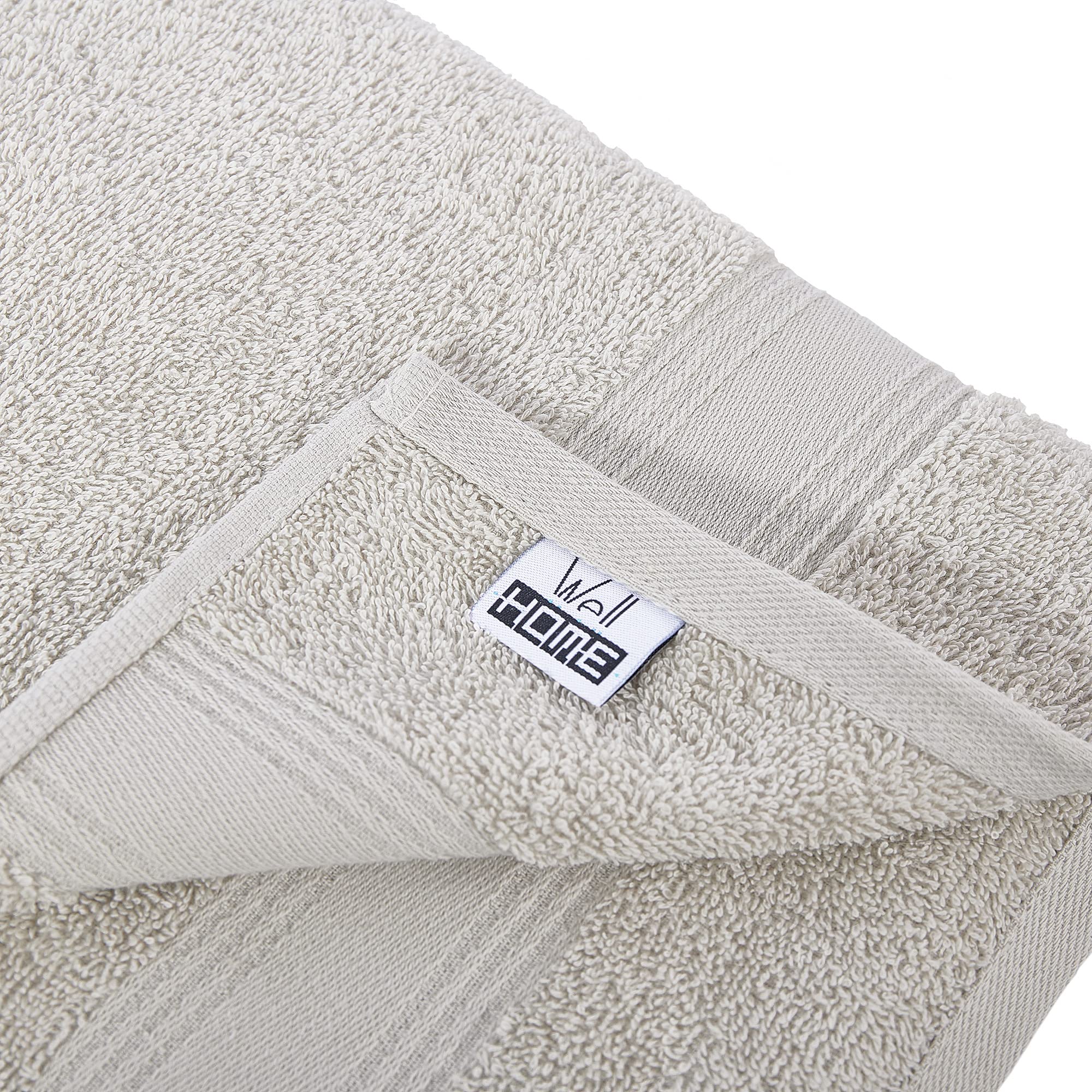 JUEGO DE 6 TOALLAS DE BAÑO: BEIGE Y GRIS: TOALLAS DE CORTESÍA 30X50; DE LAVABO 50X90; DE DUCHA 70X140 CM; 450 GR/M2 100% ALGODÓN