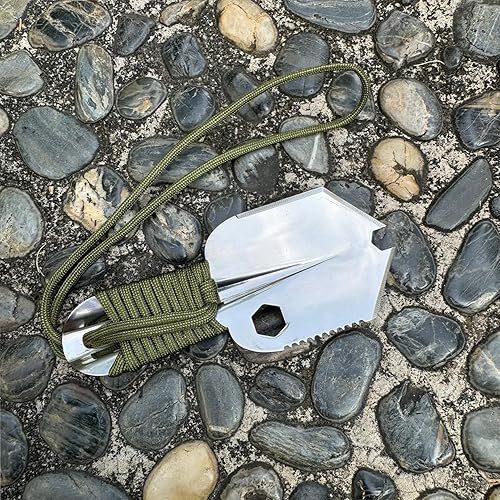 Miniatura 8 de Herramienta de jardinería multiusos, paleta de camping ultraligera, pala compacta para mochileros, paleta de acero inoxidable para mochileros,