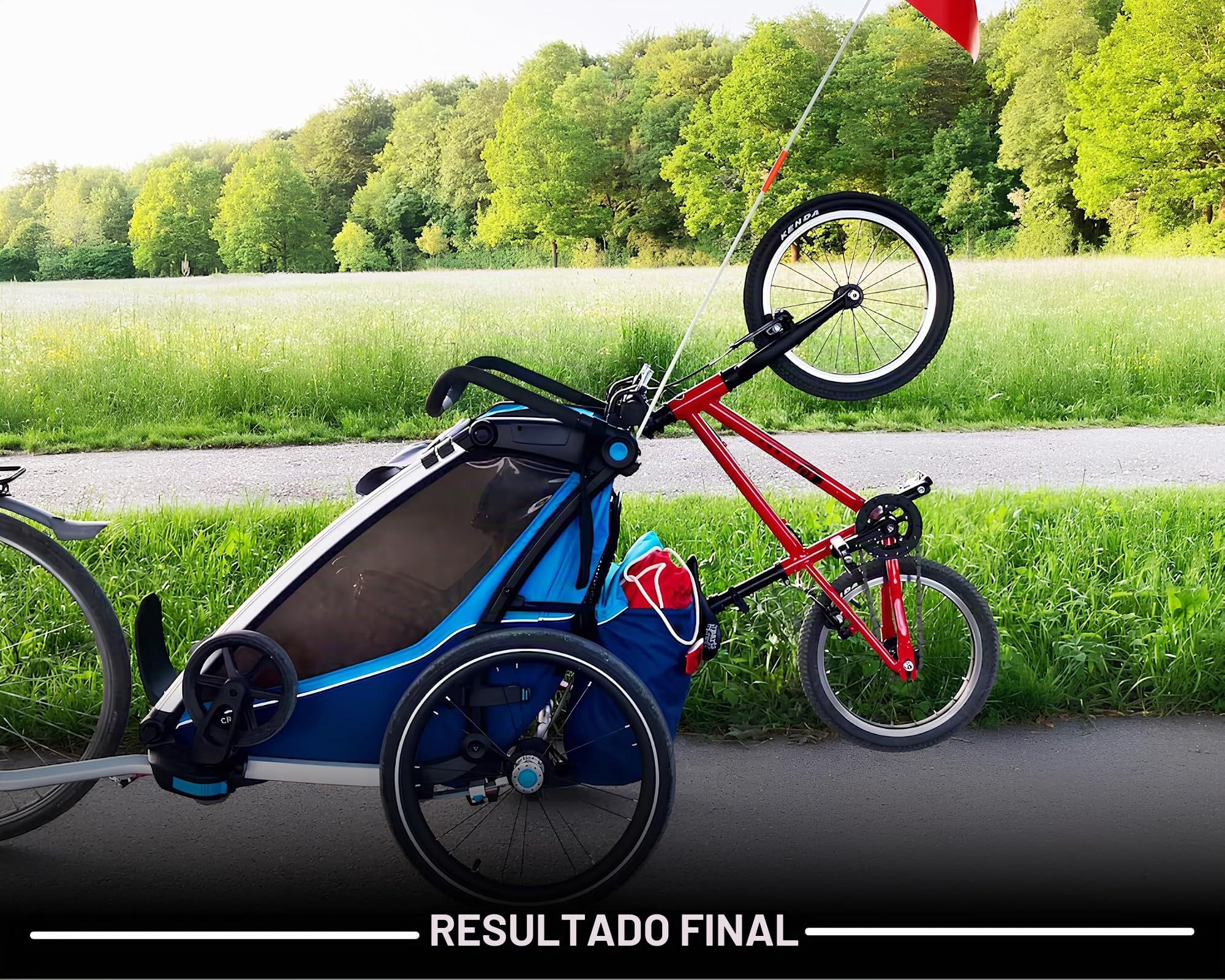 Soporte universal para bicicleta para remolque Thule Chariot Sport, Cross, Cab, Lite, CX1; soporte de rueda compatible con bicicleta de niño; fácil montaje, duradero y práctico