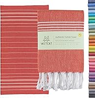 Vista 44 de WETCAT Toalla de playa turca de gran tamaño (38"x71") 100% algodón turco, fabricada en Turquía - sin arena, extragrande, ultrasuave, de secado