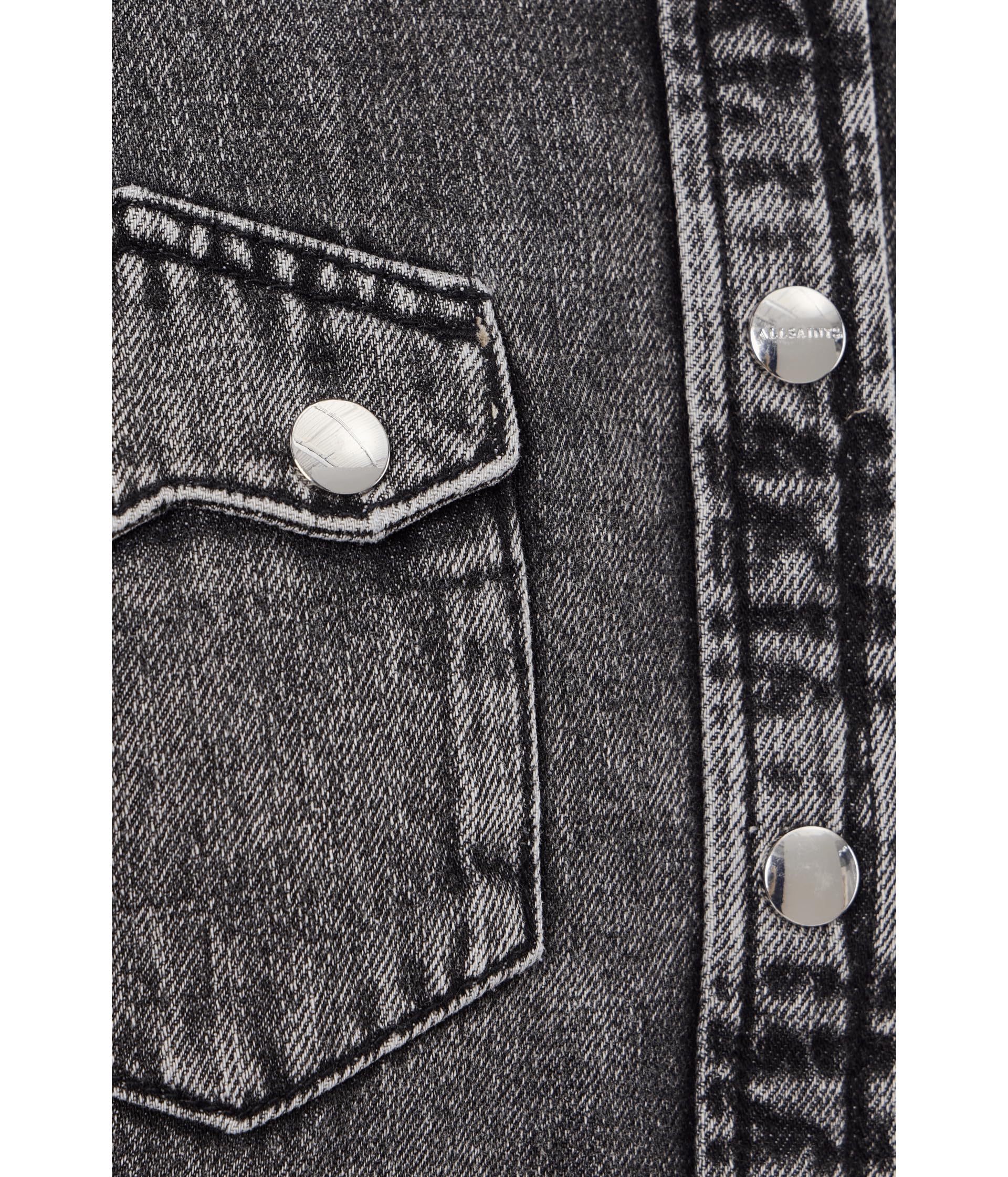 AllSaints Abito in Denim Rock da Donna Abito Lungo, Grigio Lavato, UK 14/US 10