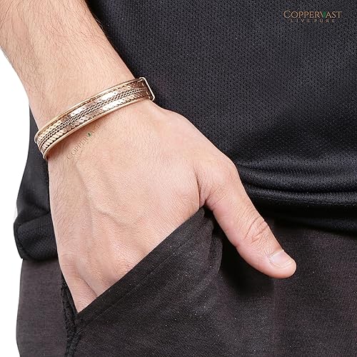 Miniatura 7 de Pulseras de cobre para hombres y mujeres  Juego de 3 con caja de regalo  Hecho a mano 100% cobre  Regalo para mujeres y hombres