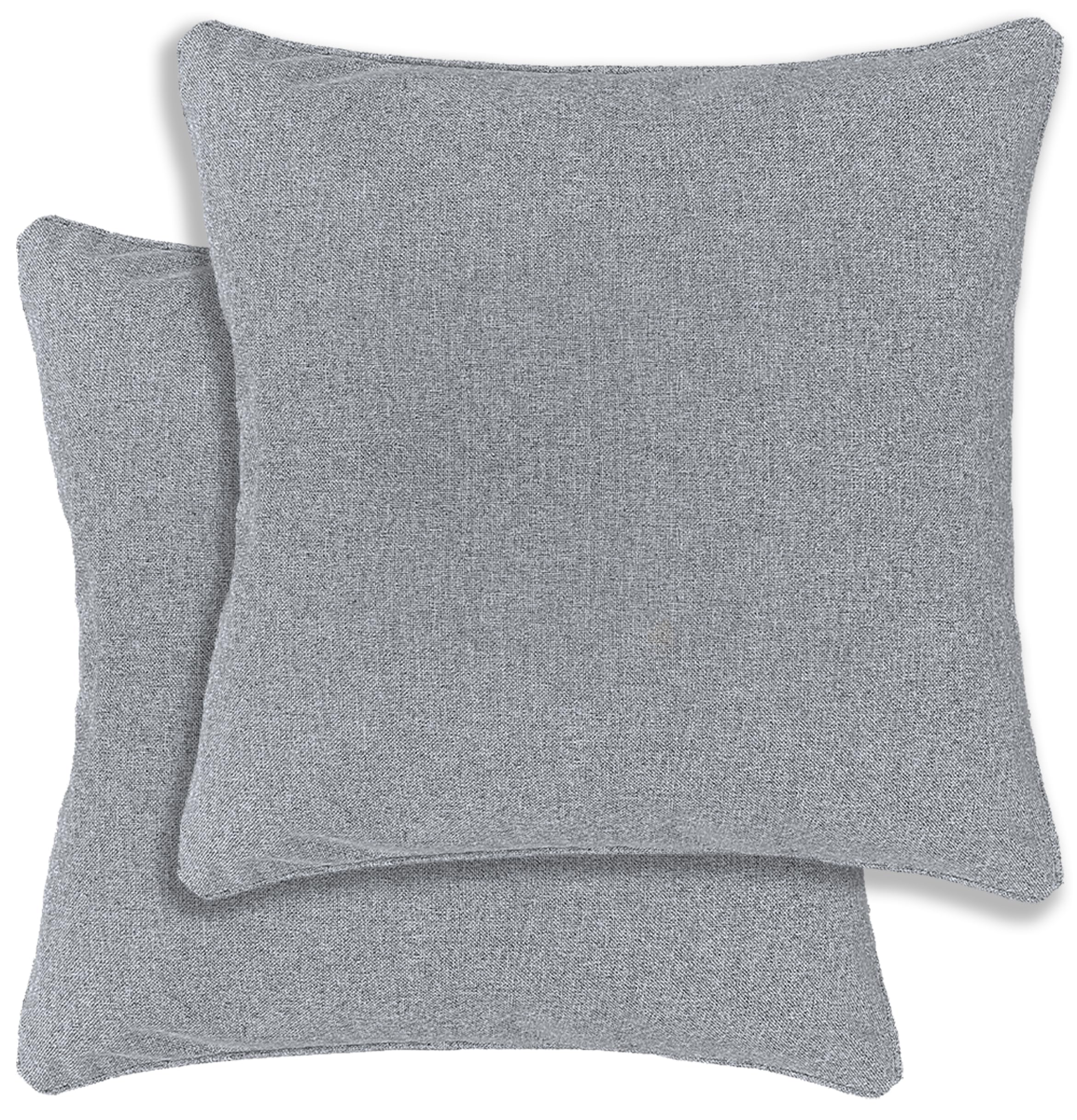 Enhanced Living Pair of Austin/Dallas Grey Cushion Covers 43x43cm – Textured Linen Look with Piped Edge – Double-Sided, Zip Opening – Covers Only, No Inserts