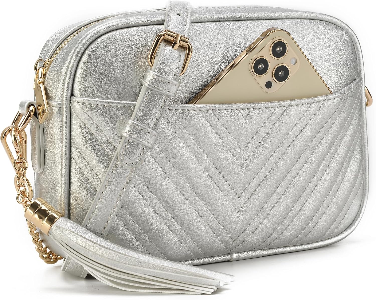 lola mae Quilted Crossbody Bag, Trendy Design Shoulder Purse - Image 3