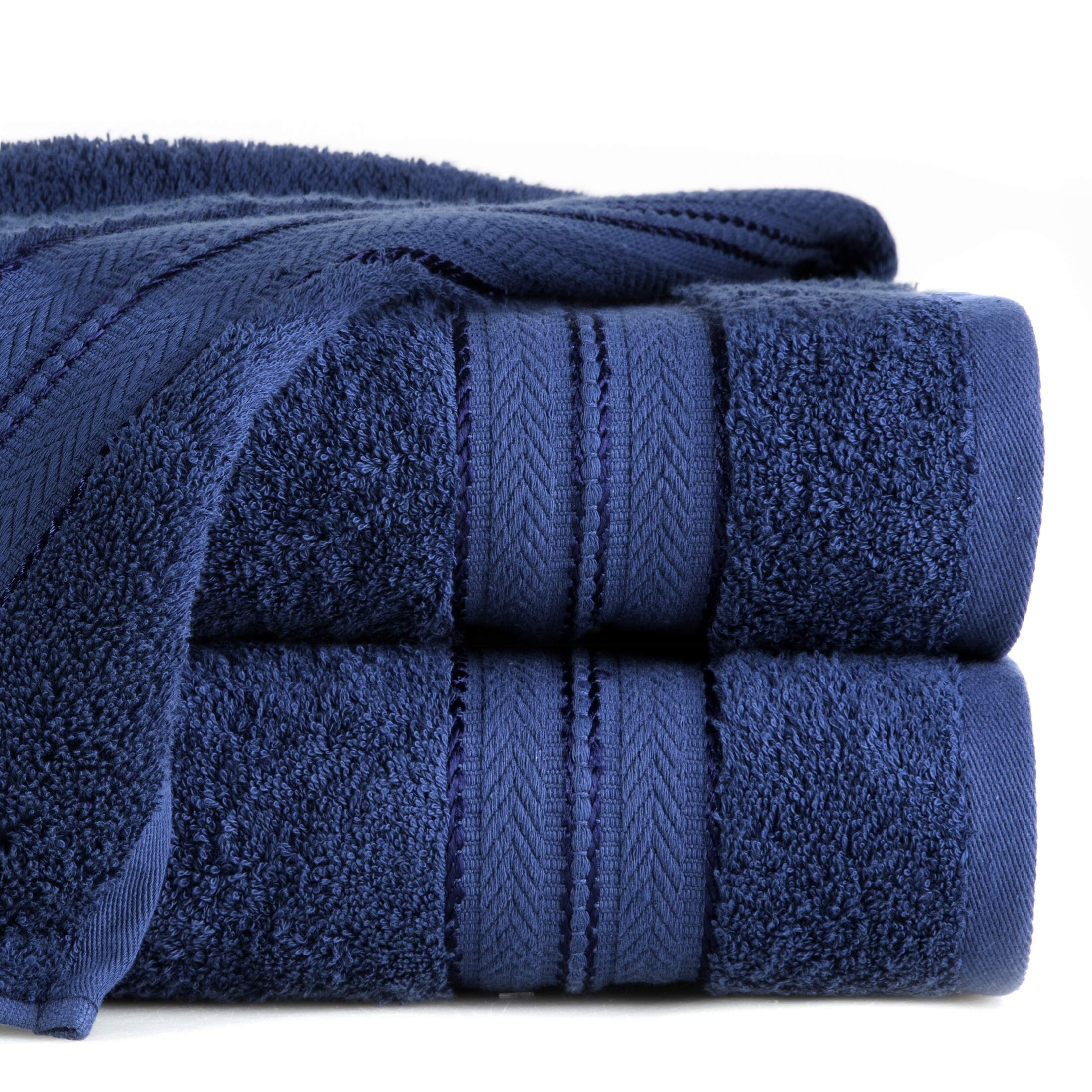Serviettes en coton Eurofirany Daniel bleu marine 50x90 cm lot de 6