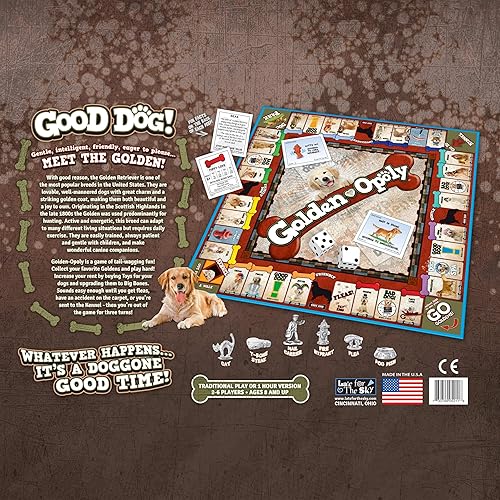 Miniatura 5 de Late for The Sky Golden Retriever-Opoly Dog - Juego de mesa de estrategia familiar para 2 a 6 jugadores, a partir de 8 años, juego estilo opoli,