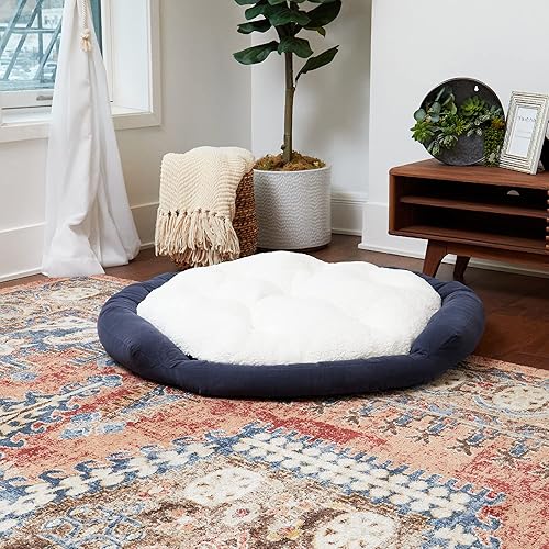 Miniatura 3 de South Pine Porch Maddie Donut - Cama para perros con almohada central extraíble Crema, Mezclilla, Verde Musgo
