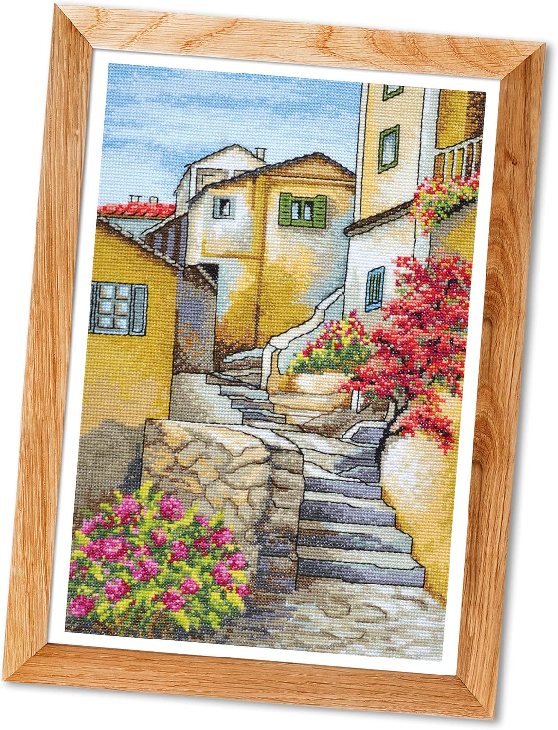 Povitrulya Counted Cross Stitch Kit for Adults 'Verona' - Italy Landscape Embroidery Set for Wall Décor