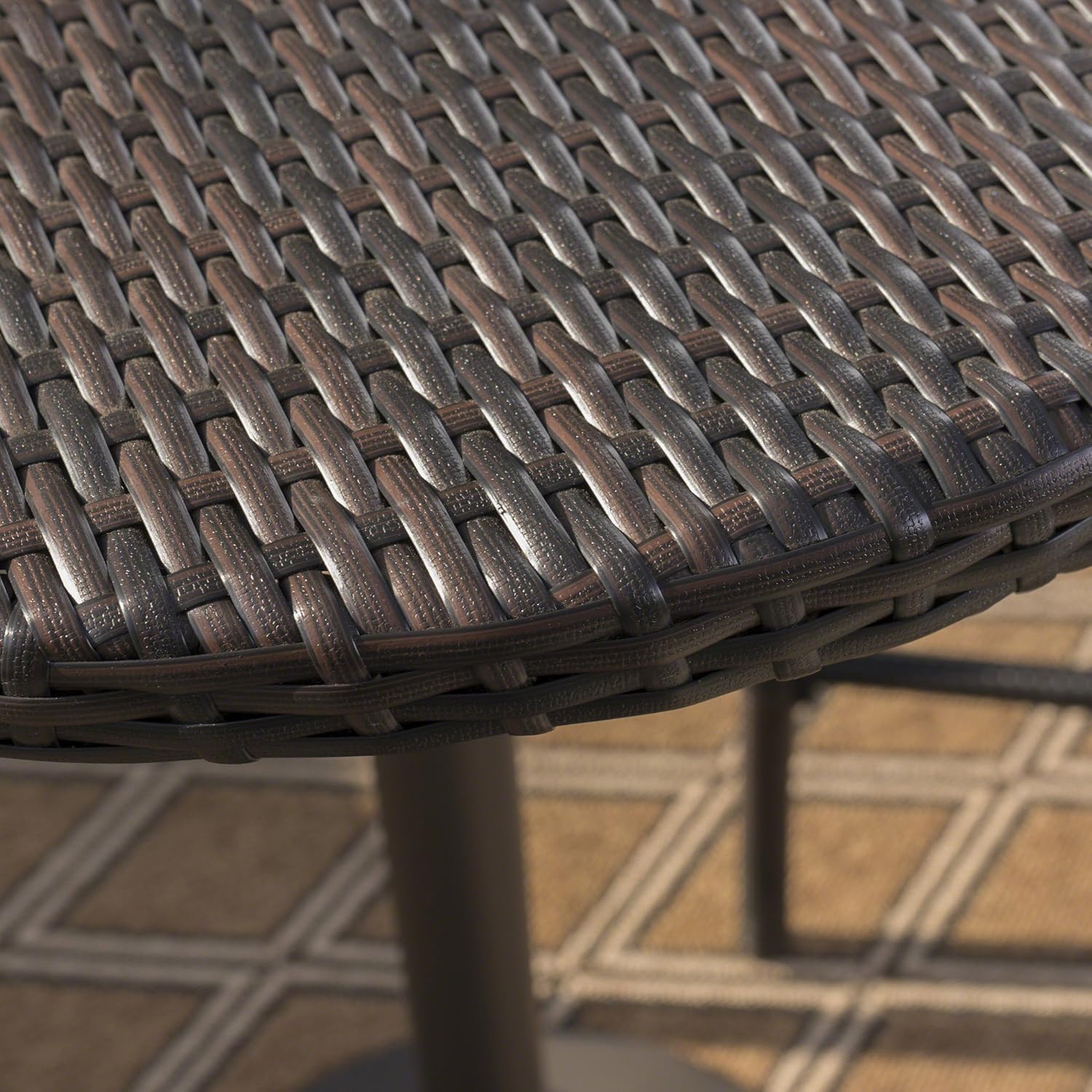 Christopher Knight Home Stella Outdoor 26" Wicker Round Bar Set, 3-Pcs Set, Multibrown