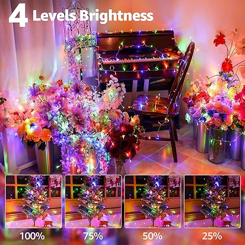 Miniatura 5 de 1000 luces LED de Navidad de 328 pies para exteriores, 8 modos de iluminación con control remoto, luz de Navidad para exteriores, bodas, fiestas,